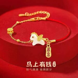 Lucky Horse Red String Bracelet – Prosperity