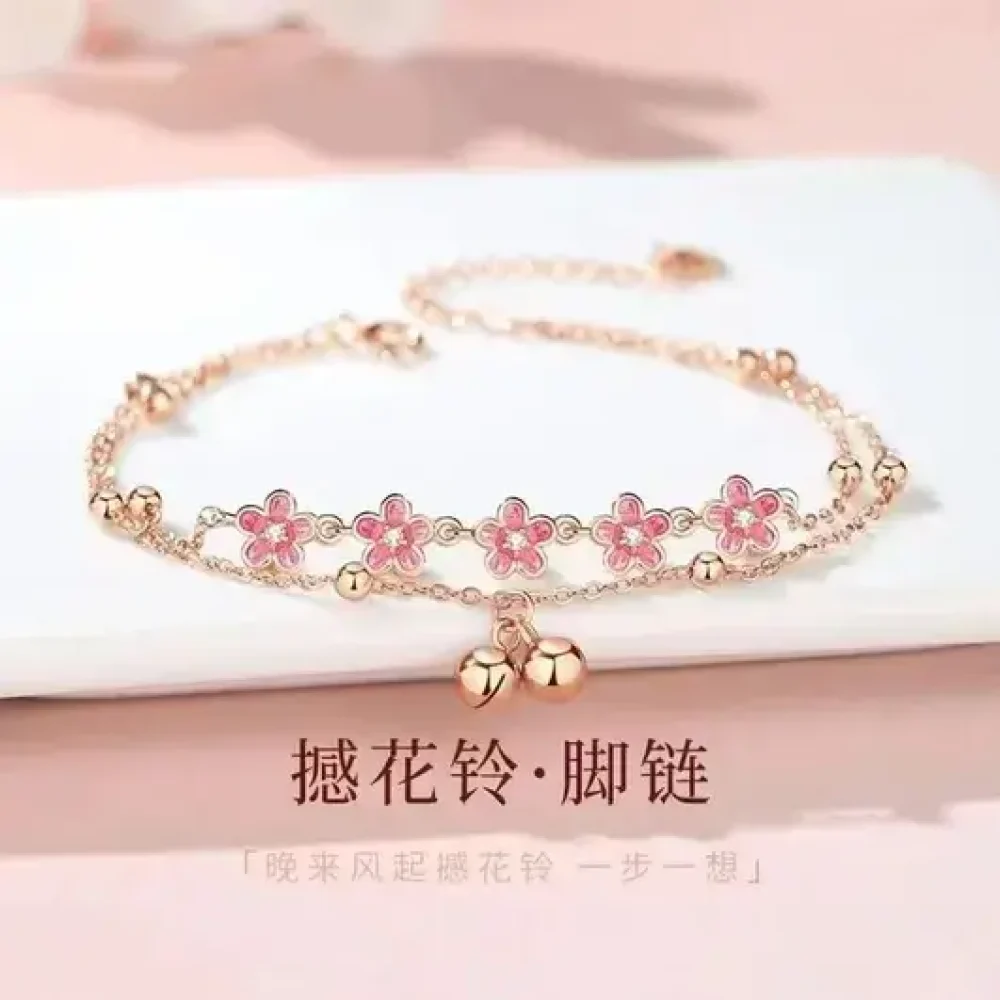 Pink Blossom Anklet