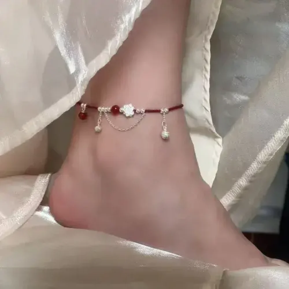 Ruby Blossom Anklet
